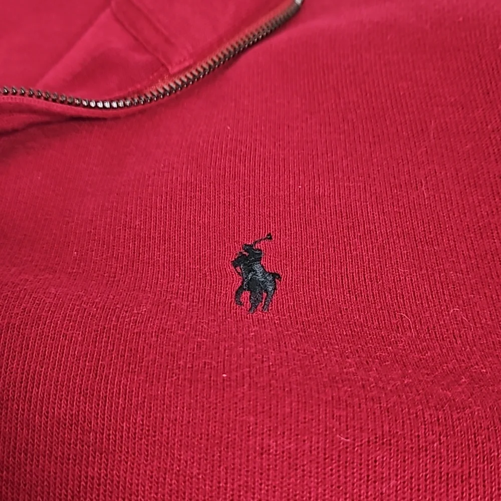 Polo Ralph Lauren Cranberry Red Quarter Zip Sweater Pullover Size L